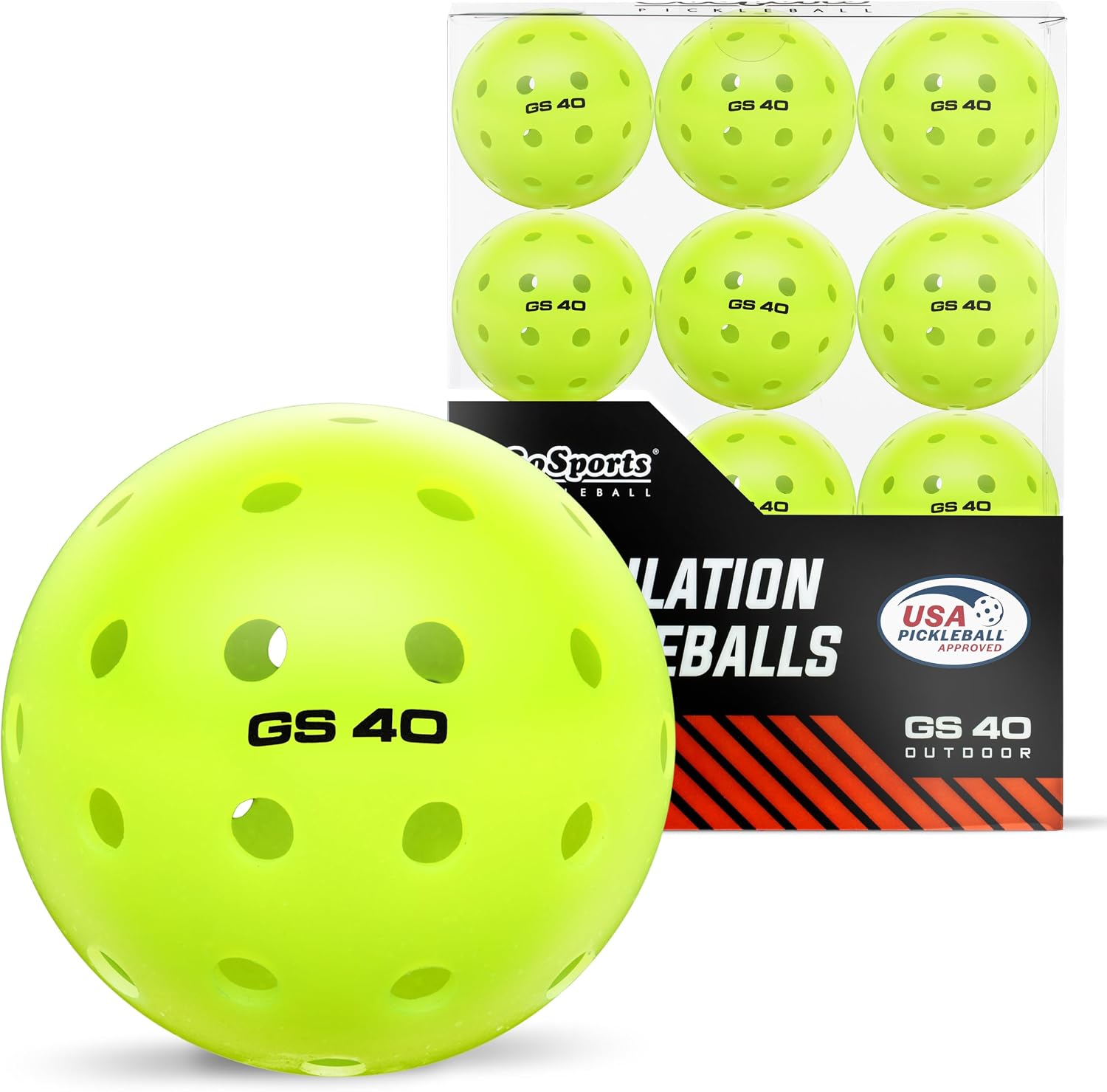 GoSports GS 40 outdoor pickleball balls bulk pack