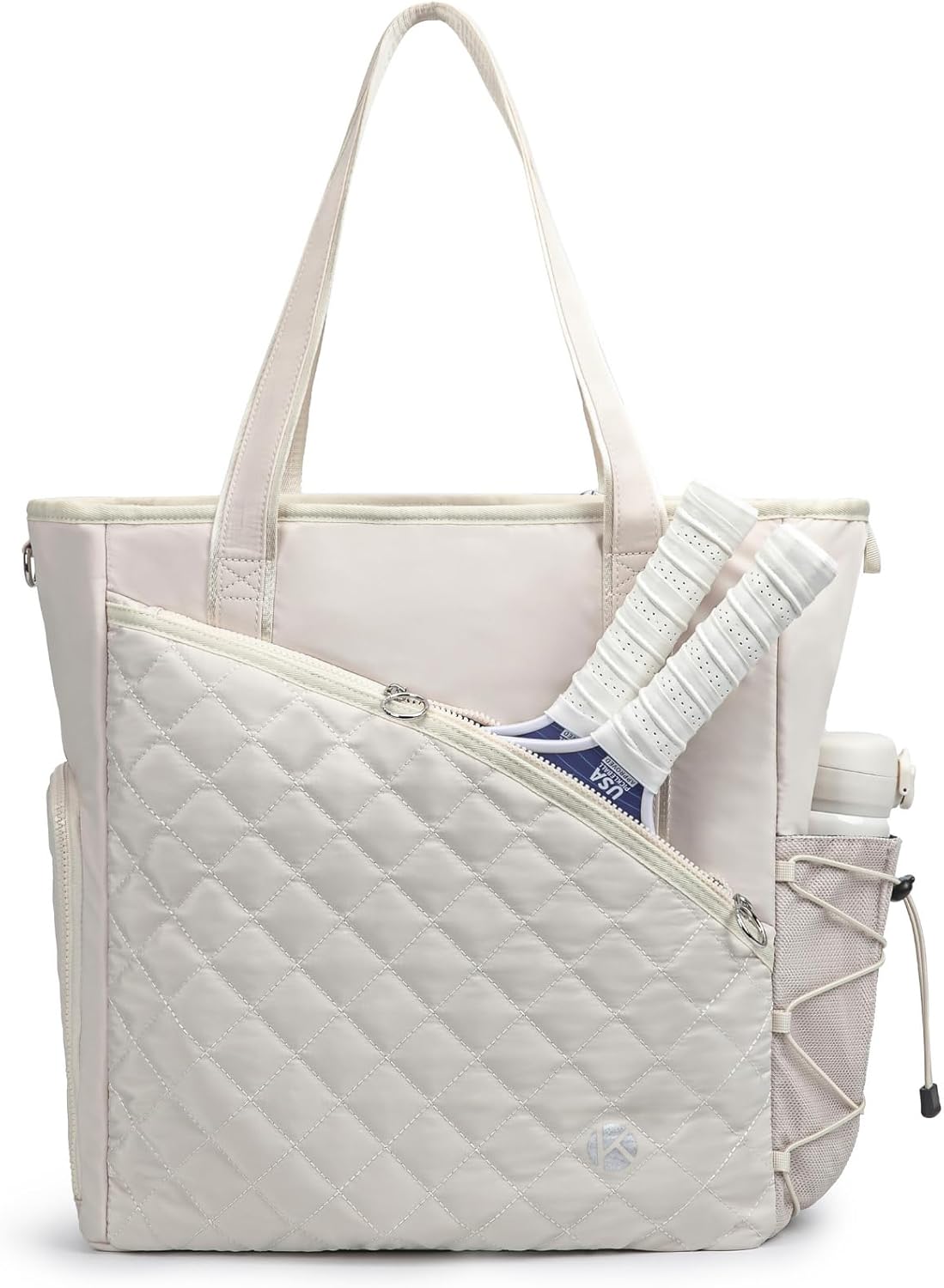 KAVIGOR quilted pickleball tote bag for women with shoe compartment