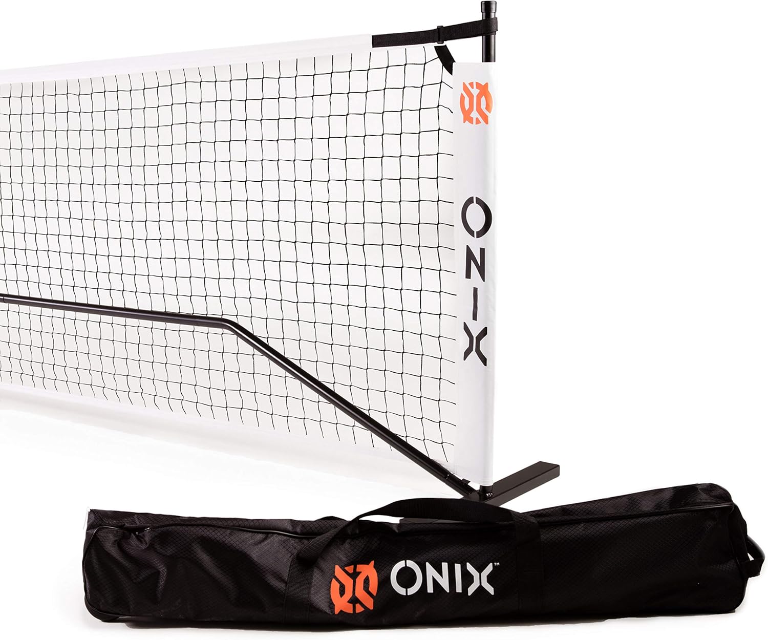 Onix 2-in-1 portable pickleball net set with wheeled carrying case
