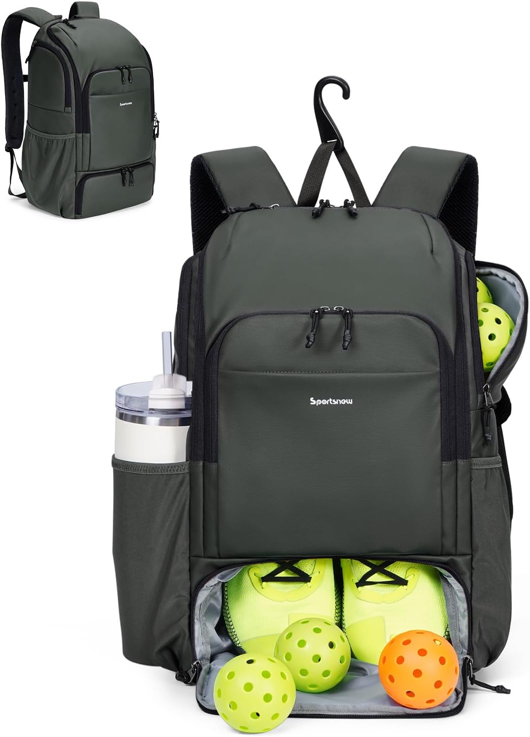 Sportsnew waterproof pickleball backpack with shoe compartment